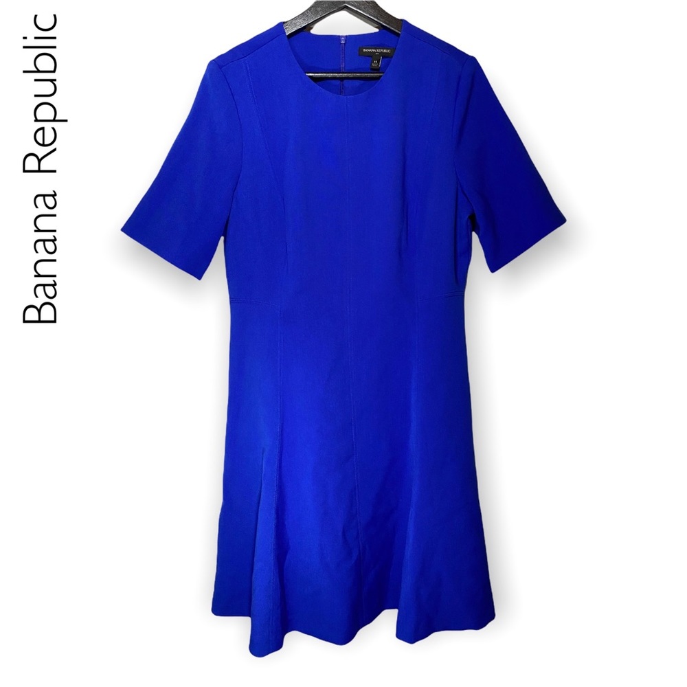 Banana Republic Blue Short Sleeve Casual A-Line Dress Size 14